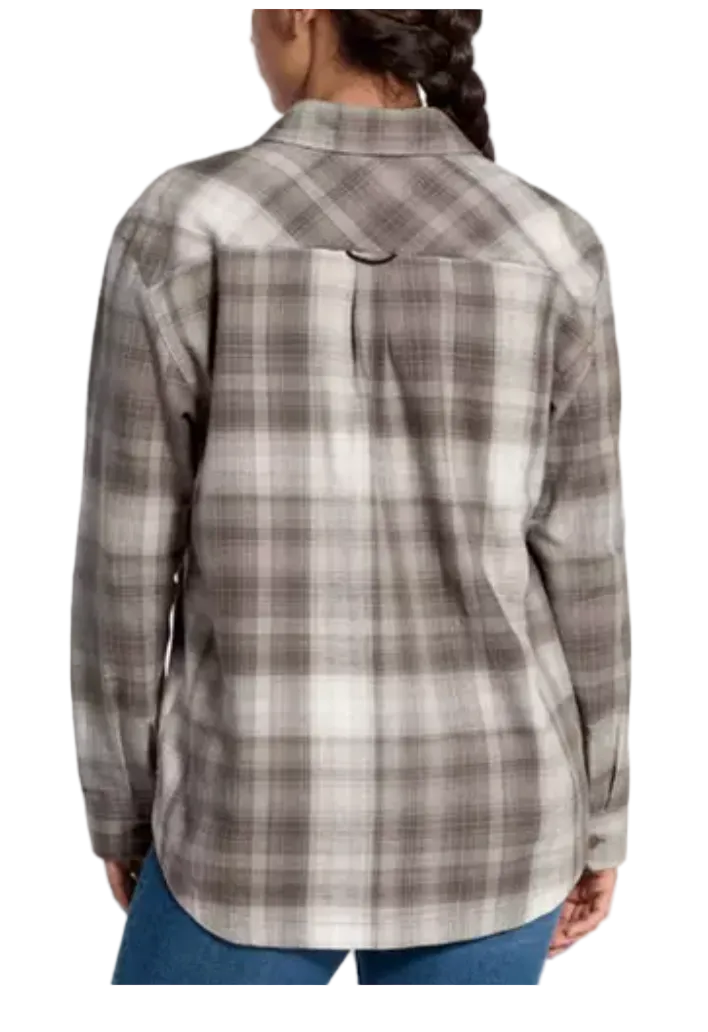 The North Face Women's Mountain Falls Flannel Button-Down Long-Sleeve Shirt Smokey Brown Routesetter Plaid