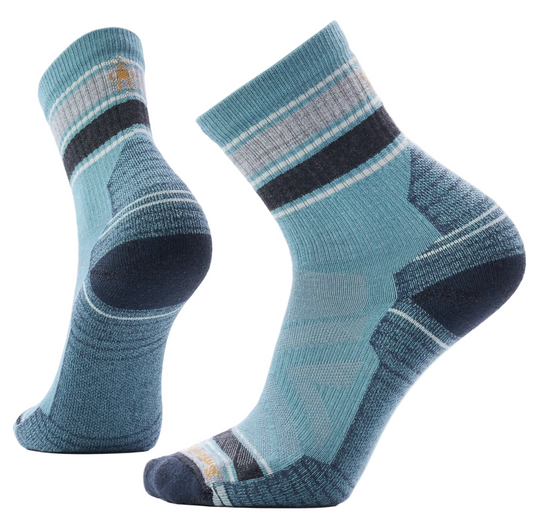 Smartwool Men's Hike Light Cushion Striped Mid Crew Socks DUSTY TEAL