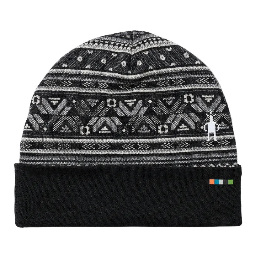 Smartwool Thermal Merino Reversible Cuffed Beanie Black Fair Isle Fun