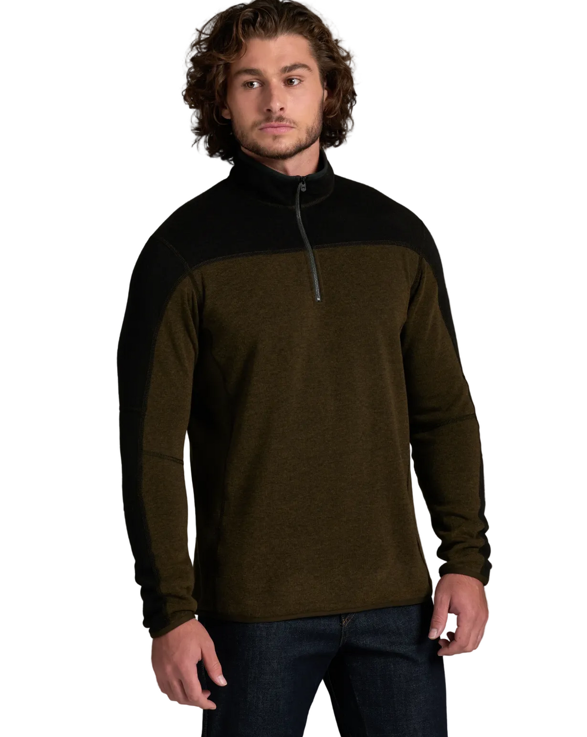 Kuhl Revel Colorblock 1/4 Zip Black / Dark Roast