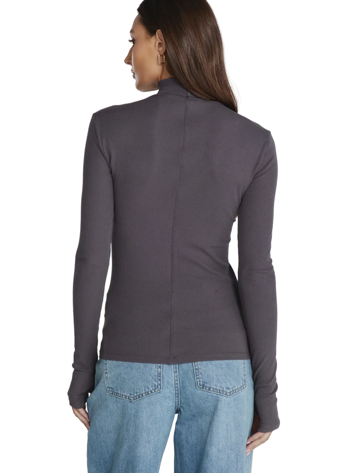 7 Diamonds Women's Modal Long Sleeve High Neck T Shirt Anthracite
