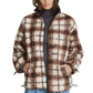 7 Diamonds Women's Naya Plaid Sherpa Jacket Light Taupe