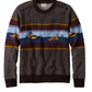 L.L. Bean Essential Merino Crewneck Sweater Pattern Men'S Regular Deepest Brown Fair Isle