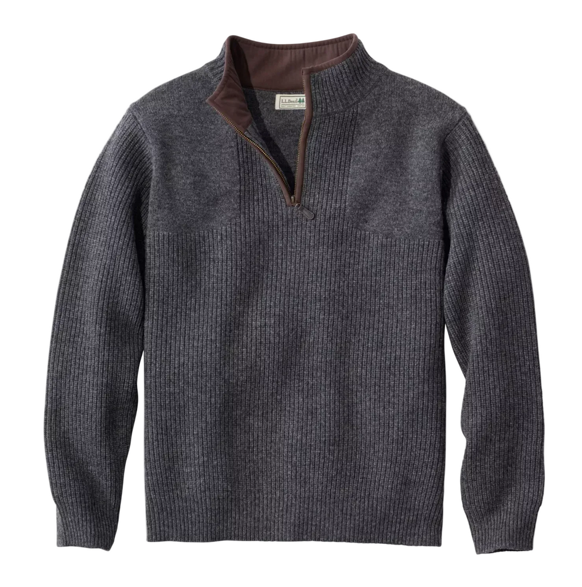 L.L. Bean Men's Waterfowl Sweater Regular Iron Heather