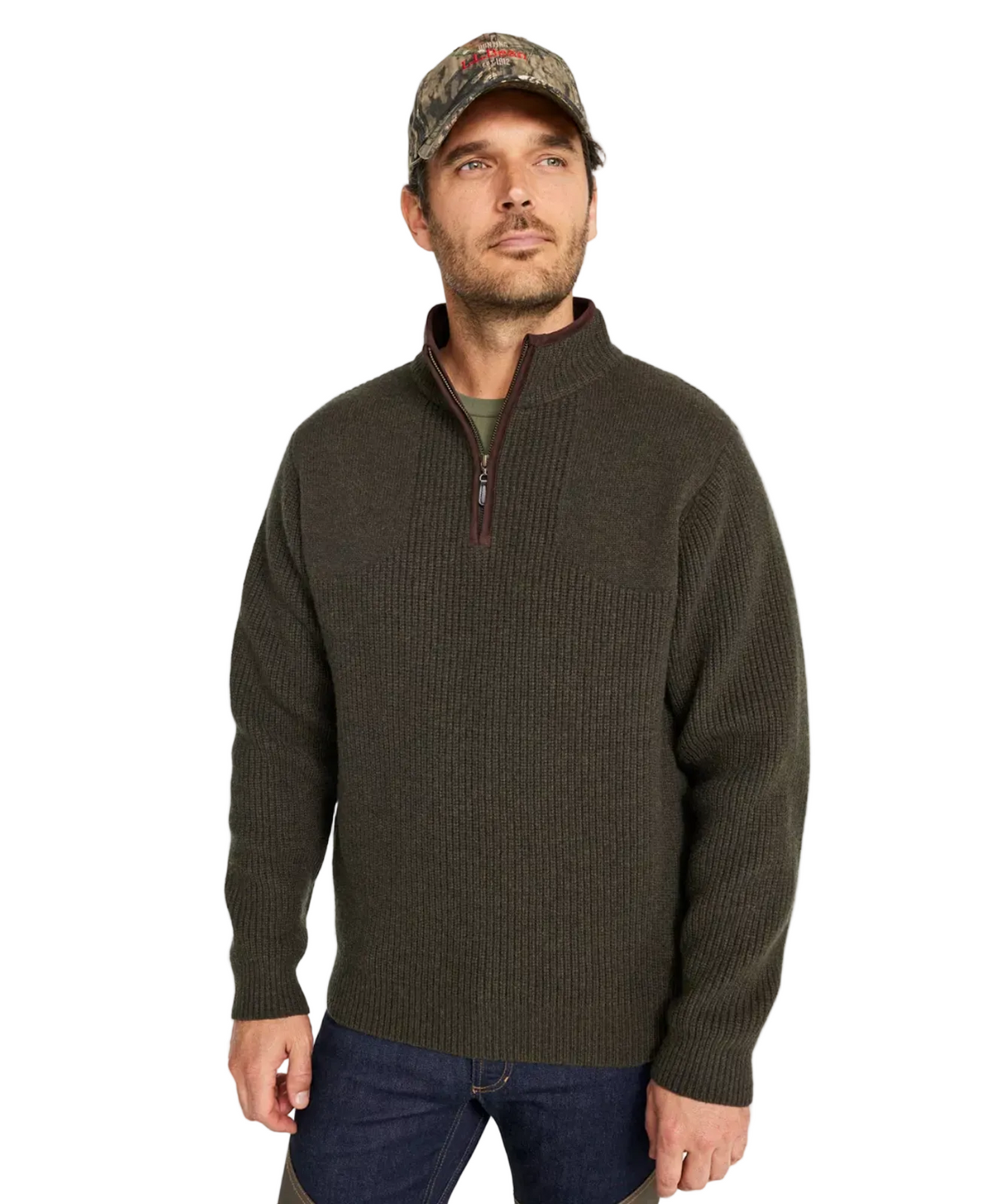 L.L. Bean Waterfowl Sweater Men'S Regular Forest Shadow Heather