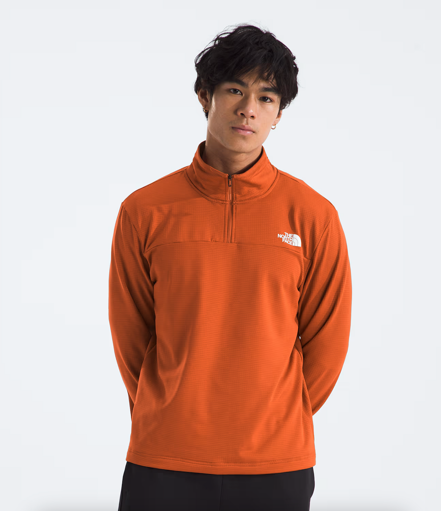 The North Face Men's Cedar Trail Grid Fleece 1/4 Zip Earthen Copper