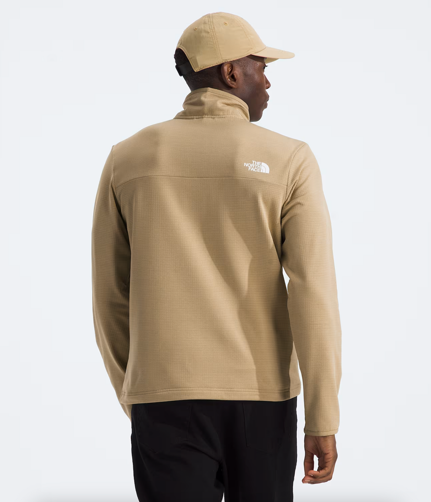 The North Face Men's Cedar Trail Grid Fleece 1/4 Zip Khaki Stone