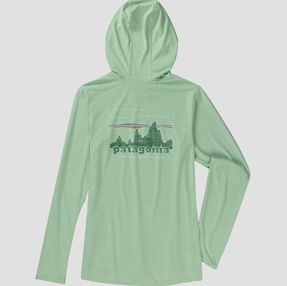 Patagonia Women's Cap Cool Daily Graphic Hoody '73 Skyline: Rinsed Green X-Dye