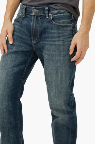 Silver Men's Eddie Athletic Fit Tapered Leg Jean Sierra