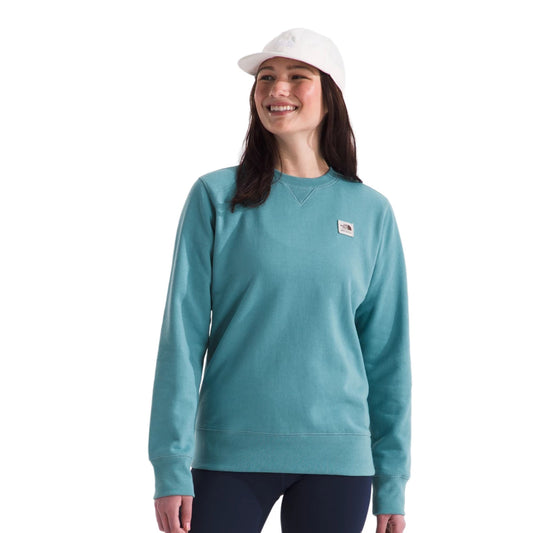 The North Face Women's Heritage Patch Crew Algae Blue/Heritage Patch