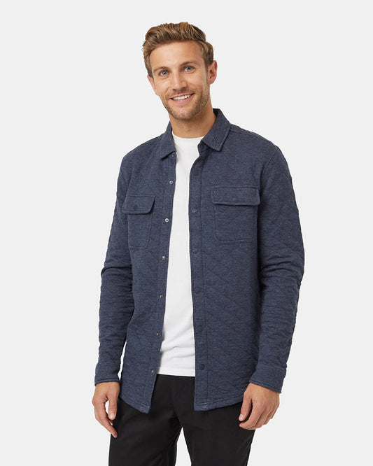 Tentree Men's Colville Quilted Shacket Midnight Blue Heather