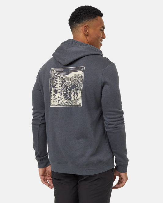 Tentree Men's Etched Mountain Hoodie Graphite/Pale Oak