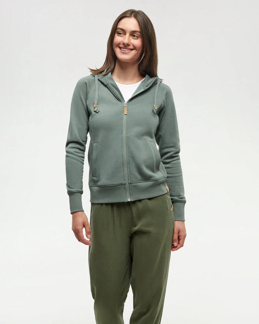 Tentree Women's Elm Zip Hoodie Agave Green