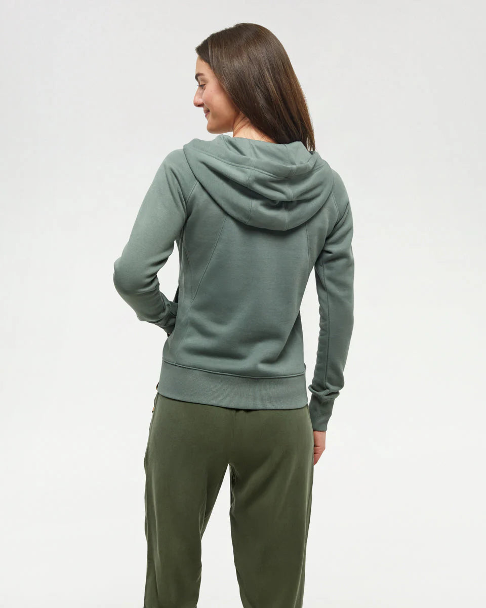 Tentree Women's Elm Zip Hoodie Agave Green