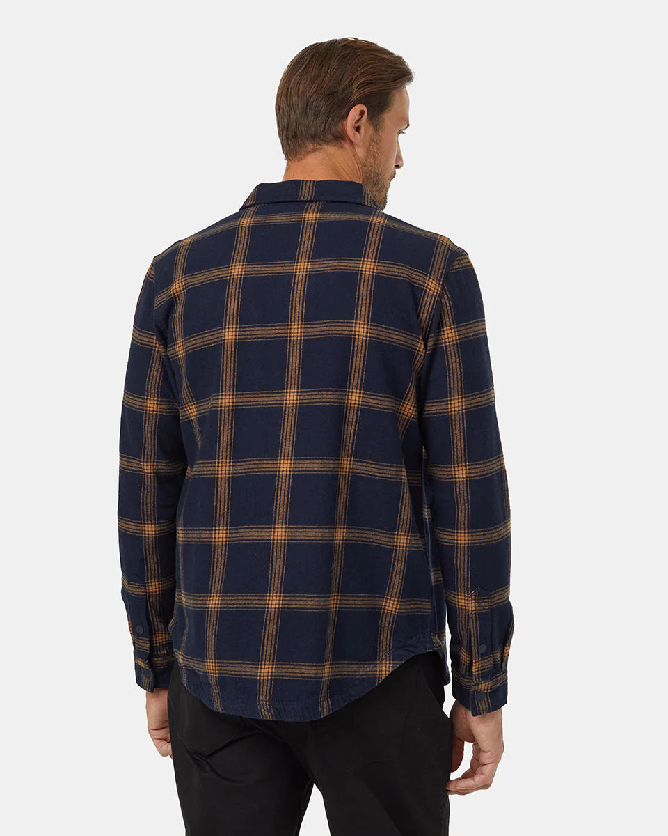 Tentree Men's Kapok Flannel Colville Midnight Blue/City Plaid