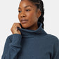 Tentree Women's TreeWaffle Turtleneck Longsleeve Dark Blue Mirage Heather