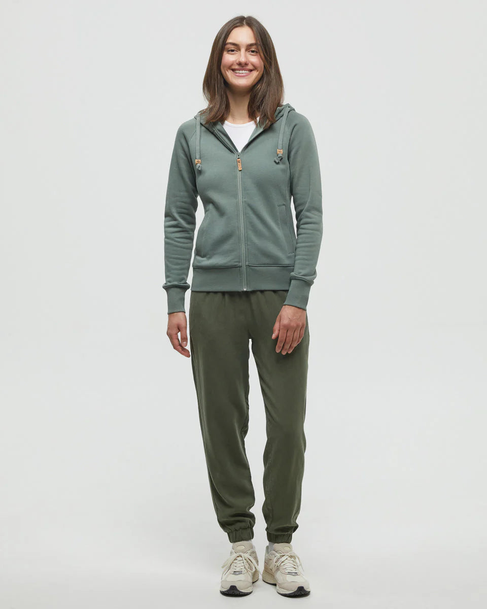 Tentree Women's Elm Zip Hoodie Agave Green