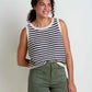 Toad&Co Women's Bianca Crew Tank True Navy Stripe