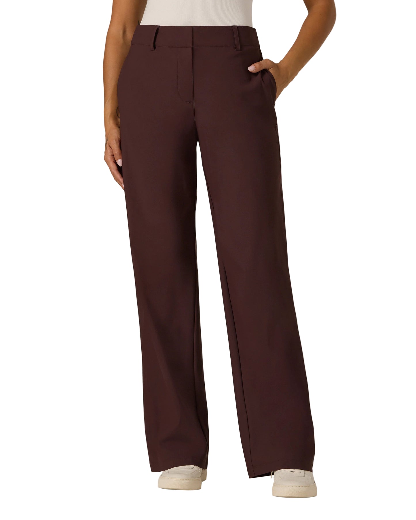 7 Diamonds Women’s Zuma High Waisted Trouser Burgundy