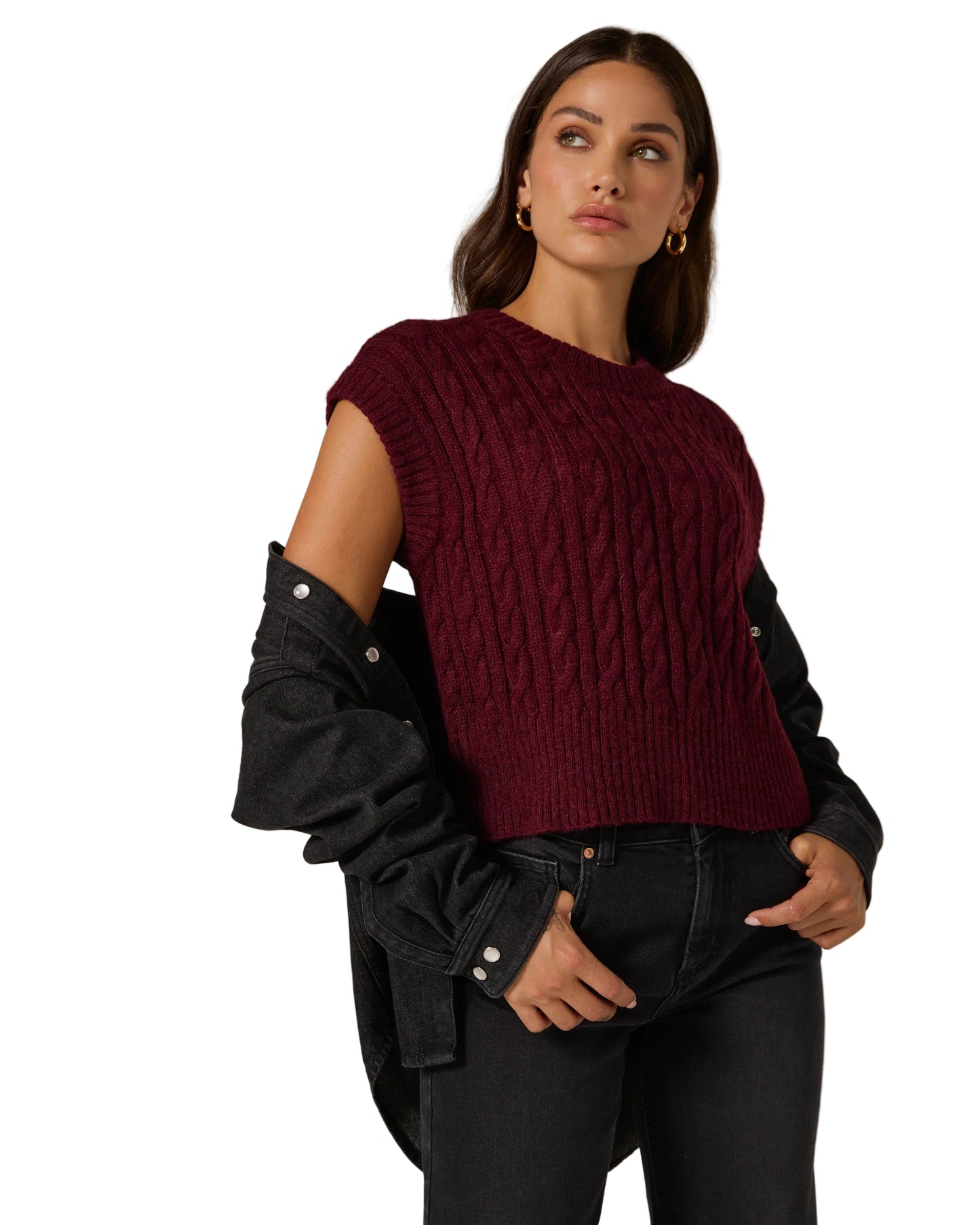 7 Diamonds Women’s Lucy Knit Vest Burgundy
