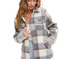 Bluivy Women's Plaid Brushed Shacket Grey