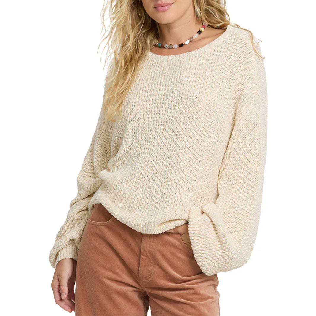 Billabong Women’s Apparel > Sweaters Billabong Women's  Open Air Sweater White Cap