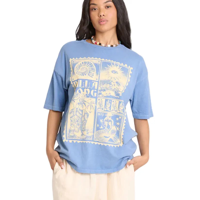 Billabong Women’s Apparel > Tops Billabong Women's Across Skies Ss Tee Blue Horizon