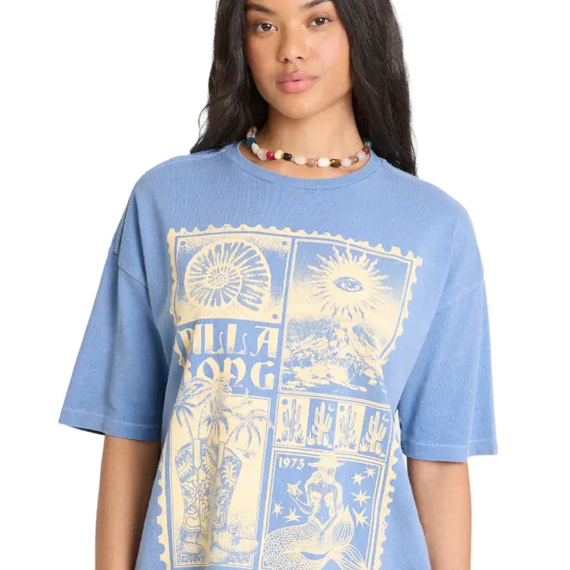 Billabong Women’s Apparel > Tops Billabong Women's Across Skies Ss Tee Blue Horizon