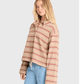 Billabong Women’s Apparel > Tops Billabong Women's Sugar Stripe Ls Polo Sugar Almond