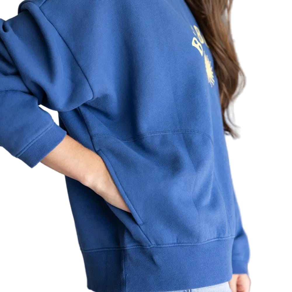 Billabong Women’s Apparel > Tops Billabong Women's Surf Camp Heritage Palm Crew Flc True Navy