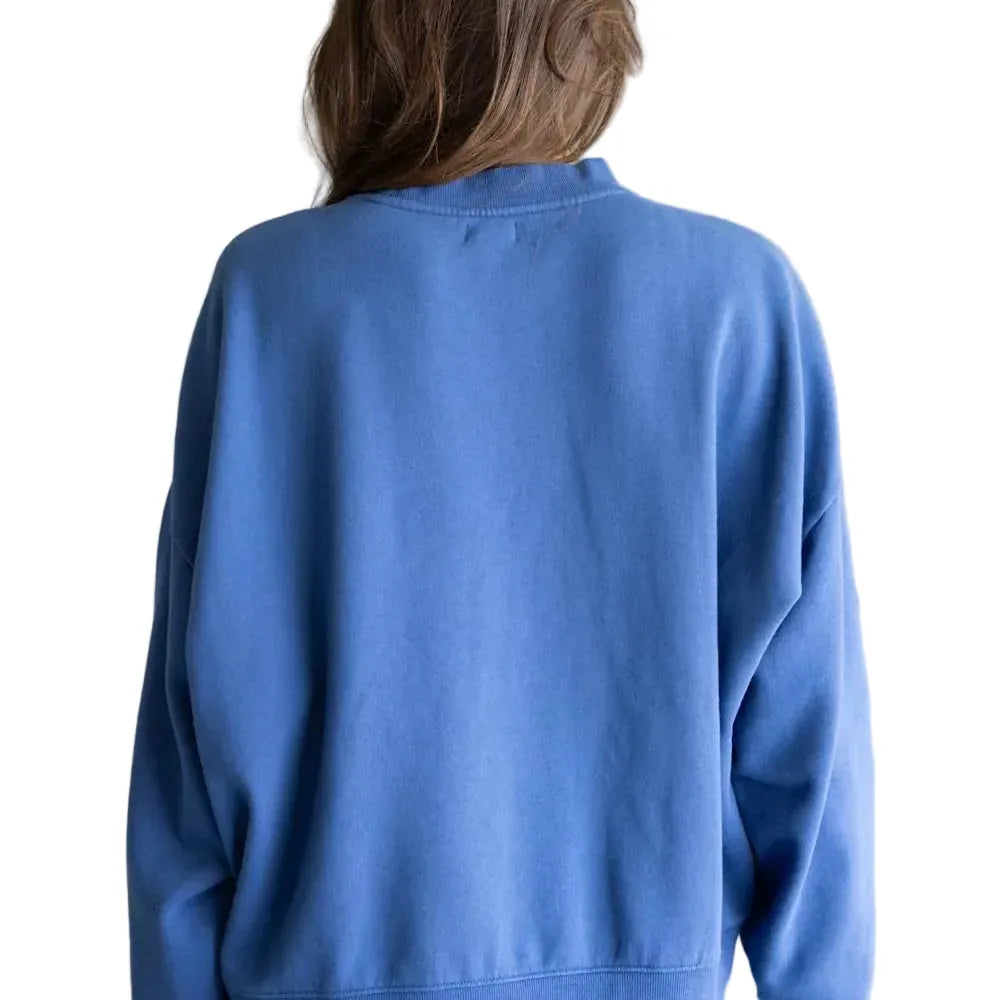 Billabong Women’s Apparel > Tops Billabong Women's Surf Camp Heritage Palm Crew Flc True Navy