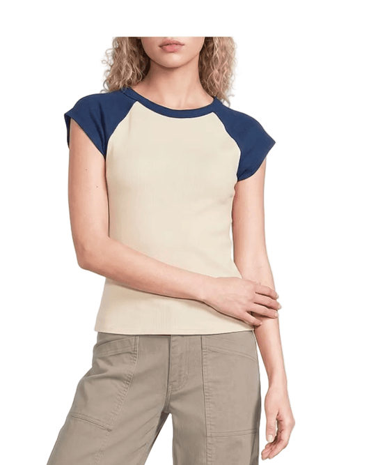 Billabong Women’s Apparel > Tops Billabong Women's Surf Camp Short Sleeve Raglan True Navy
