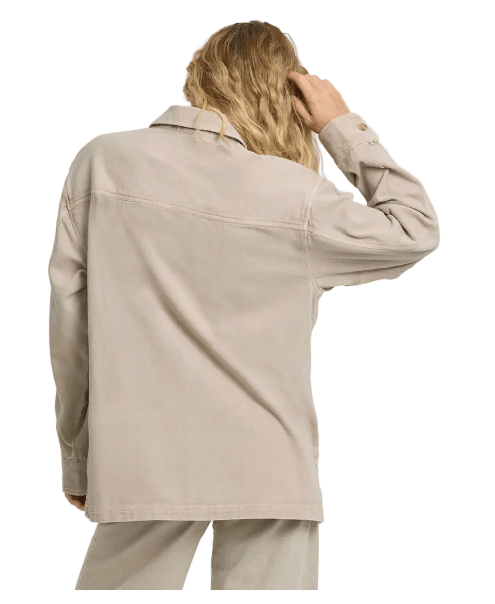 Billabong Women’s Apparel > Tops Billabong Women's Washed Ashore 2 Woven Shacket Cobblestone