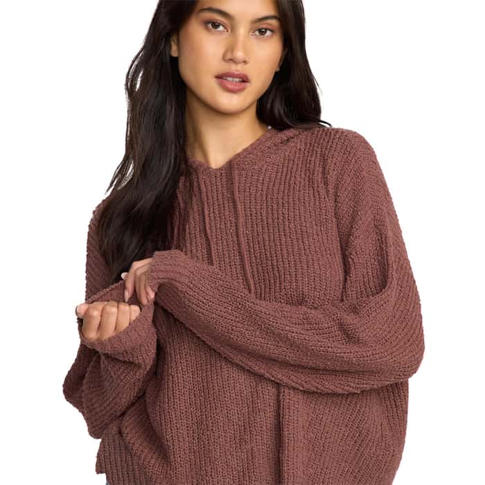 Billabong Women's Sweaters Billabong Women's Hot Beachin Hooded Sweater Espresso Brown