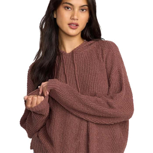 Billabong Women's Sweaters Billabong Women's Hot Beachin Hooded Sweater Espresso Brown