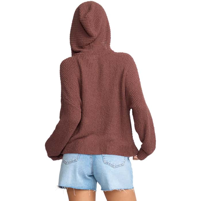 Billabong Women's Sweaters Billabong Women's Hot Beachin Hooded Sweater Espresso Brown