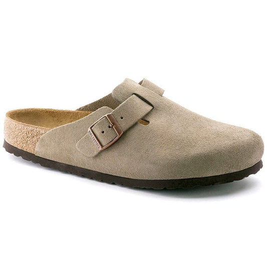 Birkenstock 161 Birkenstock Men's Boston Soft Footbed Suede Taupe