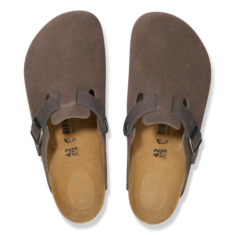 Birkenstock 161 Birkenstock Men's Boston Suede Oiled Leather Concrete Grey