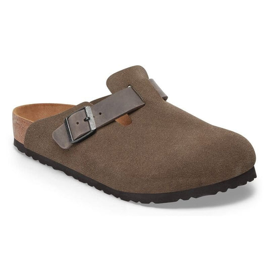 Birkenstock 161 Birkenstock Men's Boston Suede Oiled Leather Concrete Grey