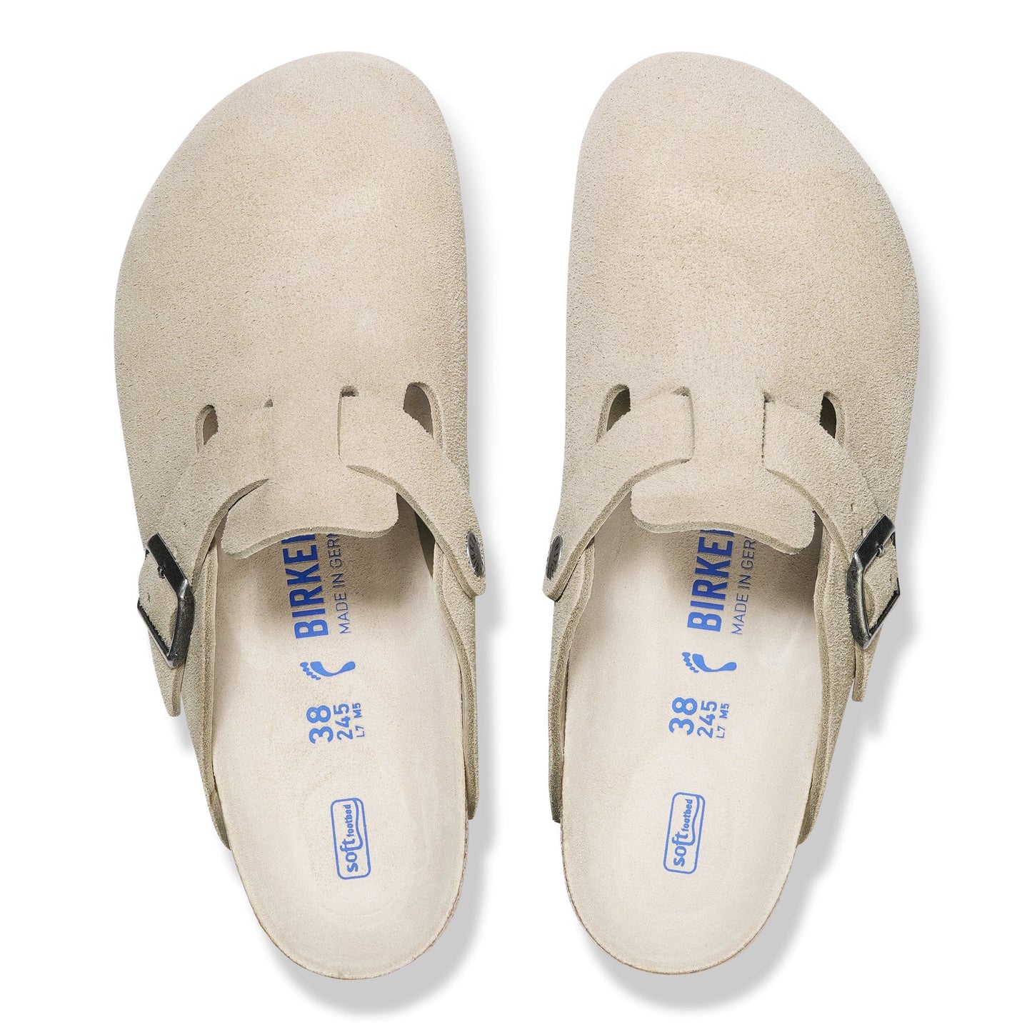 Birkenstock 162 Birkenstock Boston Soft Footbed Suede Oyster Tonal Footbed Narrow