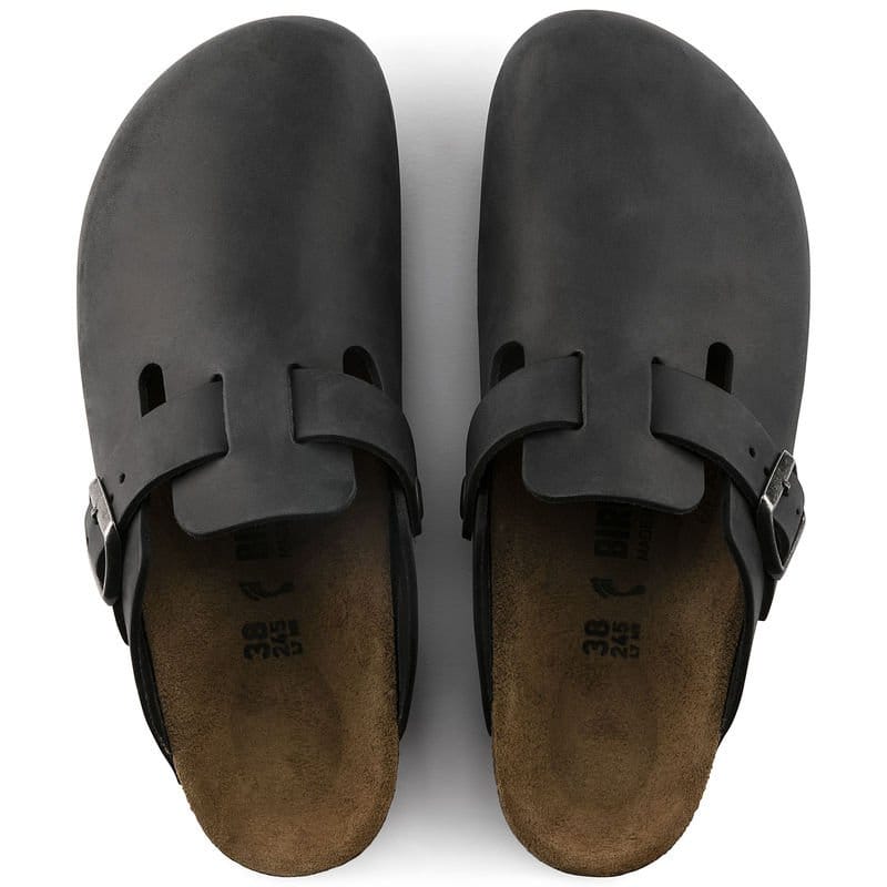 Birkenstock 162 Birkenstock Women's Boston Black Oiled Leather
