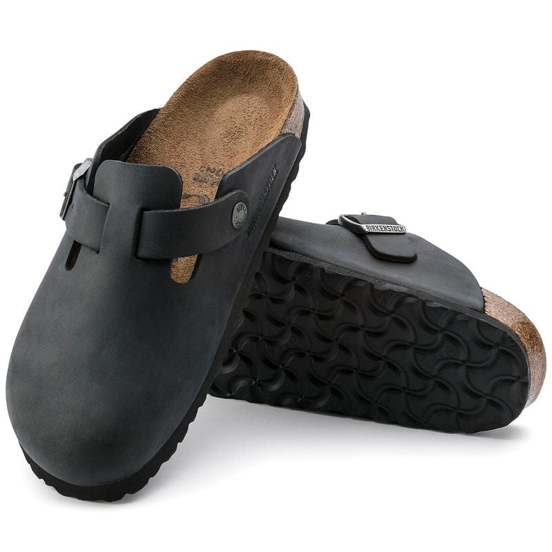 Birkenstock 162 Birkenstock Women's Boston Black Oiled Leather