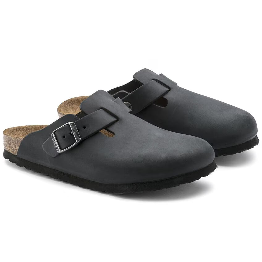 Birkenstock 162 Birkenstock Women's Boston Black Oiled Leather