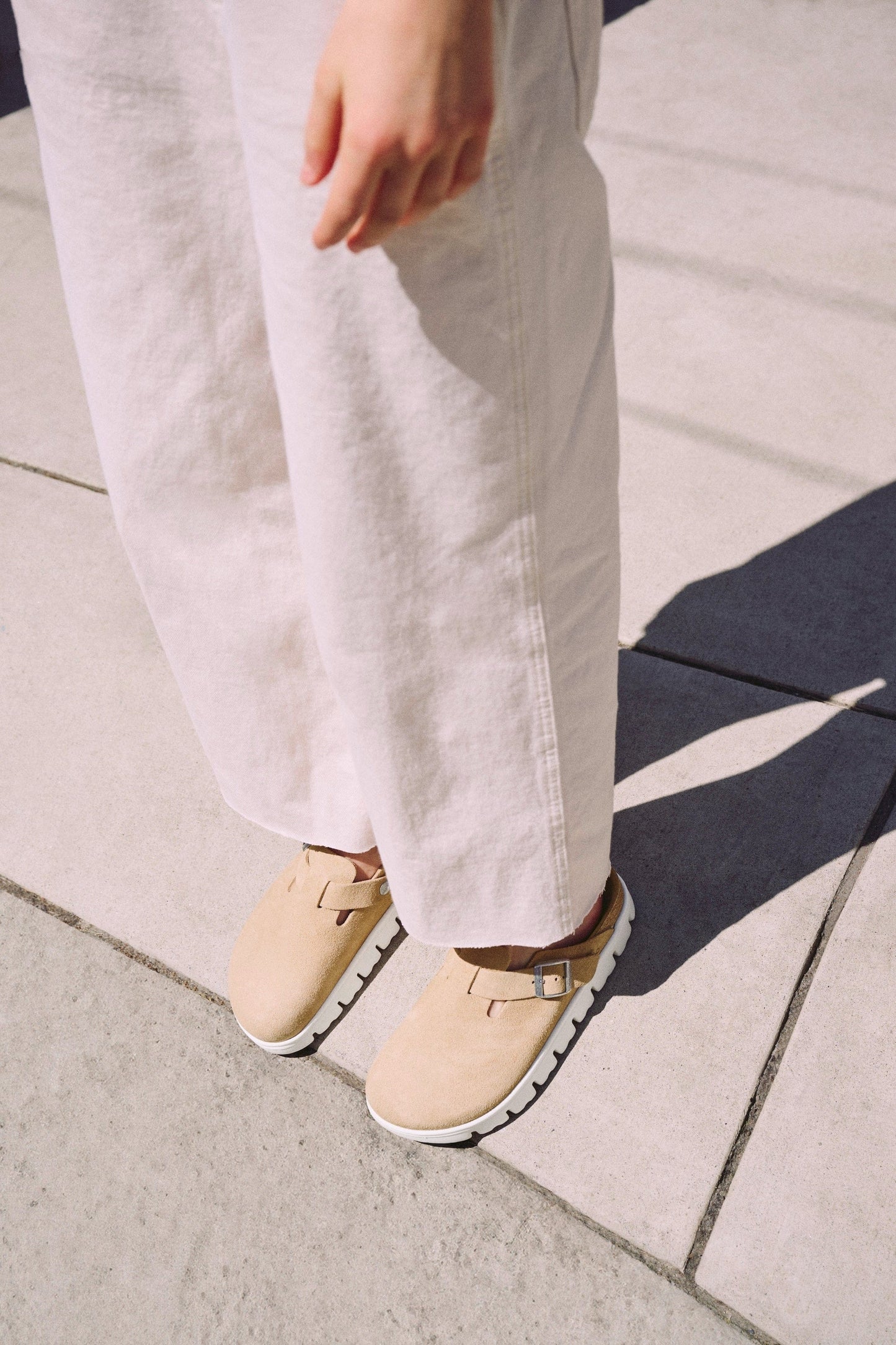 Birkenstock 162 Birkenstock Women's Boston Chunky Suede Warm Sand Narrow