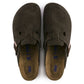 Birkenstock 162 Birkenstock Women's Boston Suede Soft Footbed Mocha