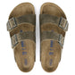 Birkenstock 164 Birkenstock Men's Arizona Soft Footbed Sandal Faded Khaki Oiled Leather