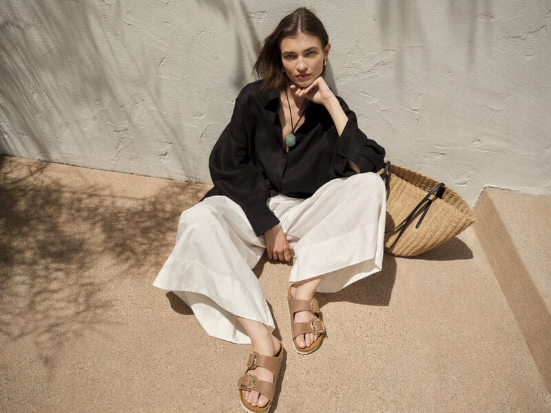 Birkenstock 165 Birkenstock Women's Arizona Big Buckle FL Cognac Narrow