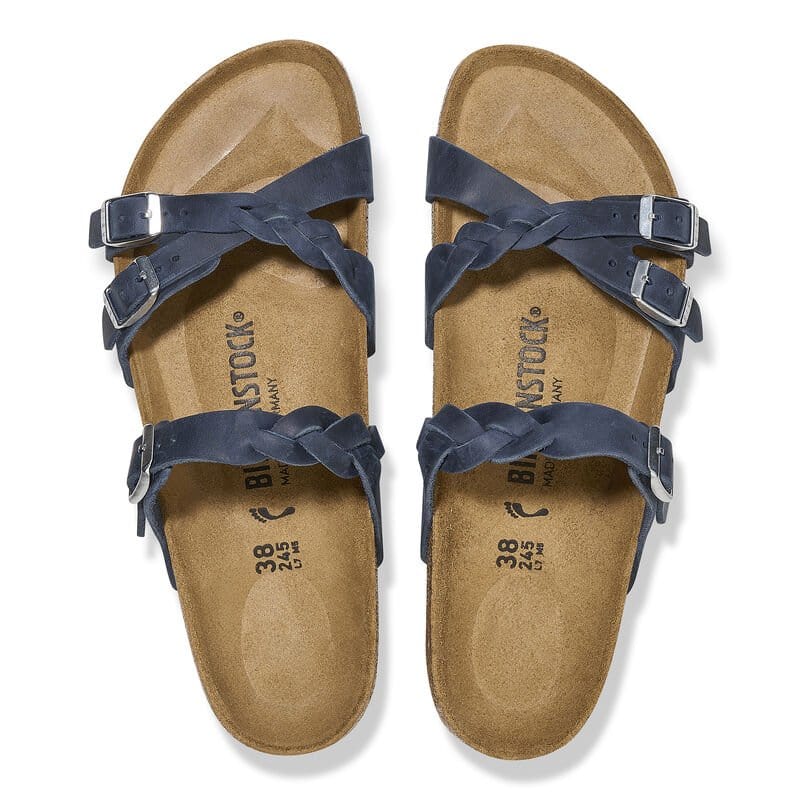 Birkenstock 165 Birkenstock Women's Franca Braided Sandal Navy Oiled Leather