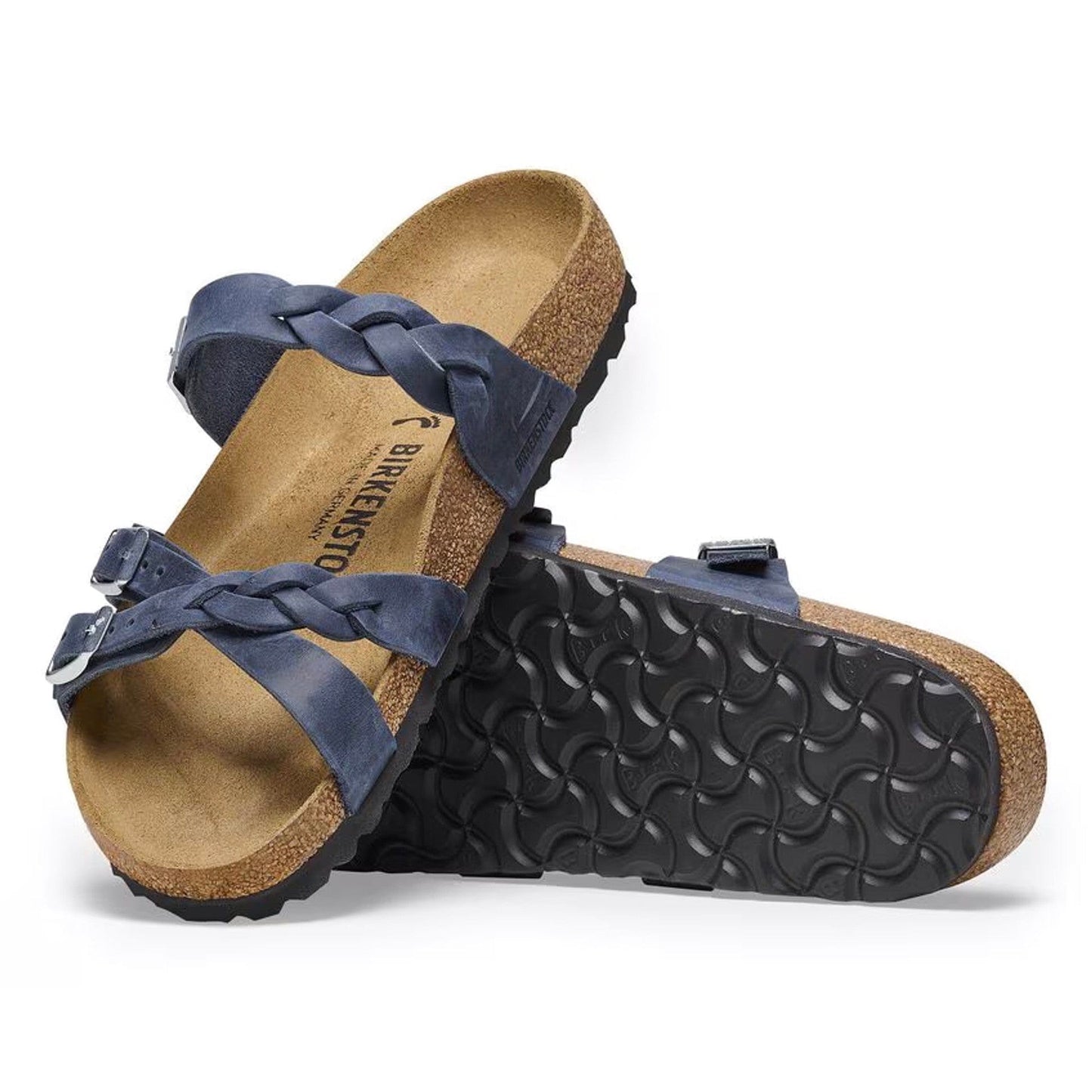 Birkenstock 165 Birkenstock Women's Franca Braided Sandal Navy Oiled Leather