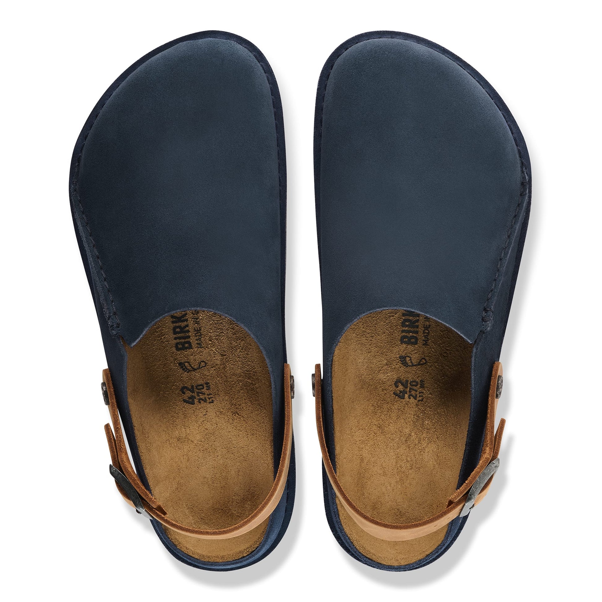 Birkenstock Men's Footwear > Casual Shoes Birkenstock Men's Lutry Premium Suede Suede Leather New Navy/Cognac Regular